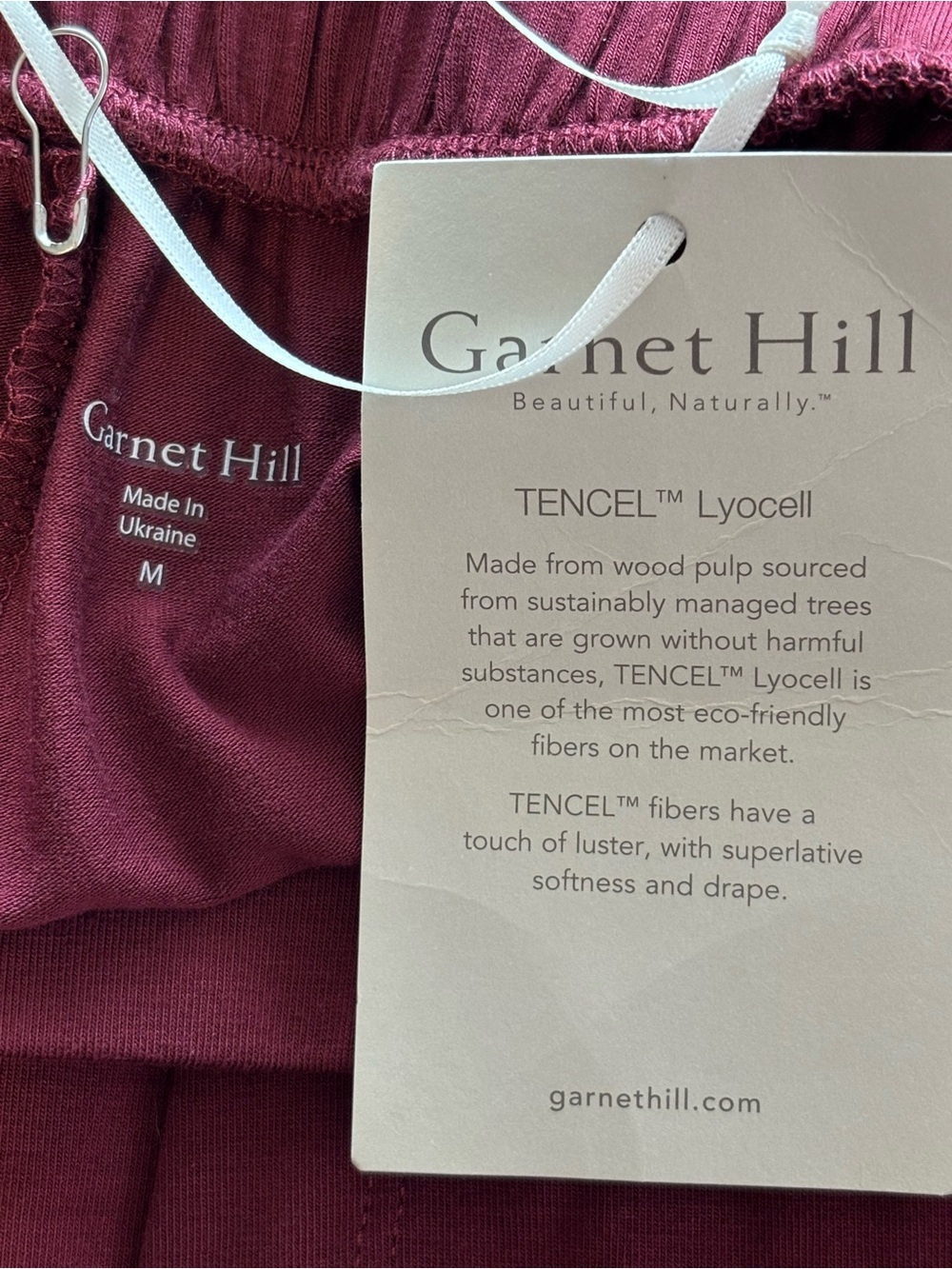 Garnet Hill Burgundy TENCEL Lyocell Button Front A-Line Skirt Women’s Medium NWT - Picture 5 of 10